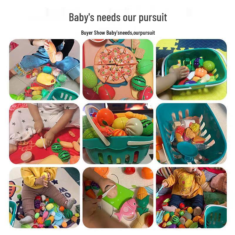 Kids' Velcro Fruit & Veggie Cutting Set - Magnetic Dollhouse Toy for Boys & Girls