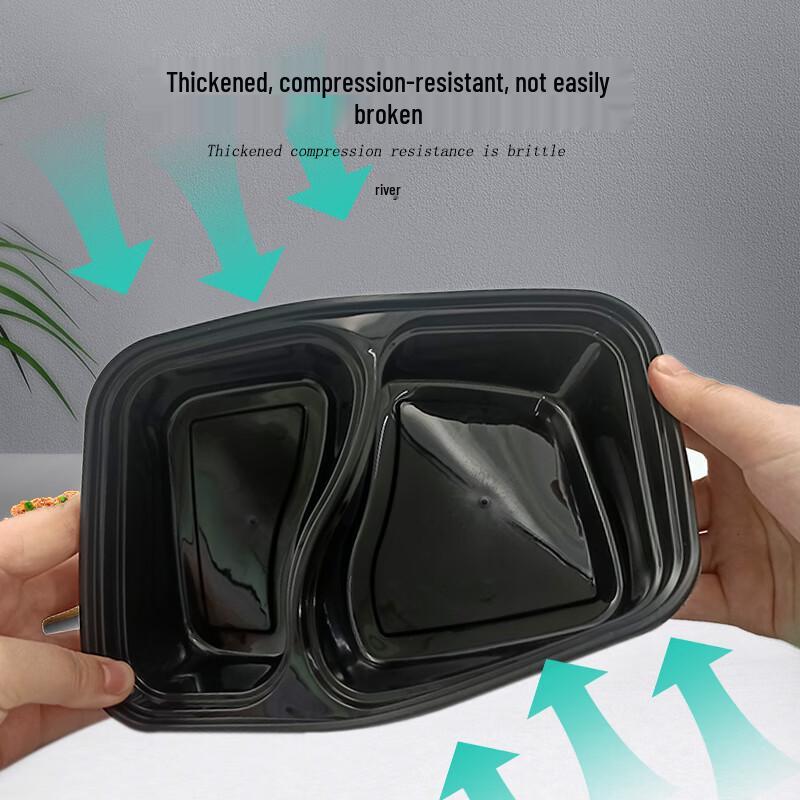 Disposable Rectangular Double-Compartment Meal Boxes