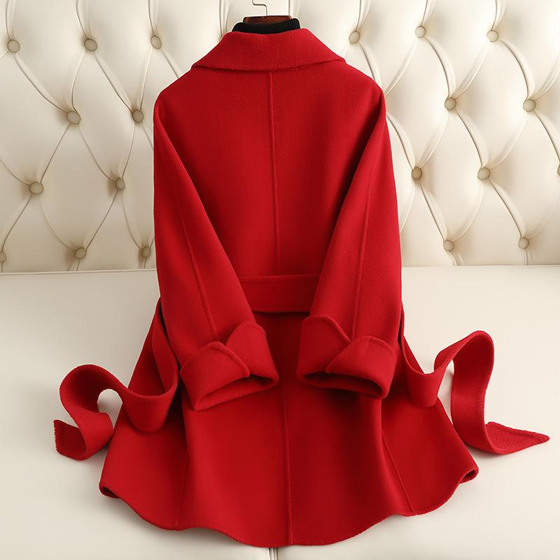 Double-sided cashmere coat women's slim-fit short autumn and winter new woolen coat wool coat