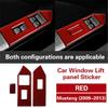 Luxury Red Carbon Fiber Door Window Lock Switch Cover For Ford Mustang 2009-2013