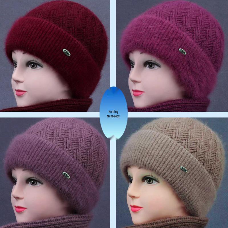 Căciulă tricotată caldă de iarnă pentru femei cu protecție pentru urechi - Elegantă, groasă, căptușită cu catifea pentru vreme rece