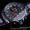 Forsining Drei Zifferblatt Kalender Edelstahl Männer Mechanische Automatische Armbanduhren Top Luxus Military Sport Männliche Uhr