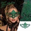 Vintage Half Face with Glitter Peacock Design for Halloween Masquerade Party Prop