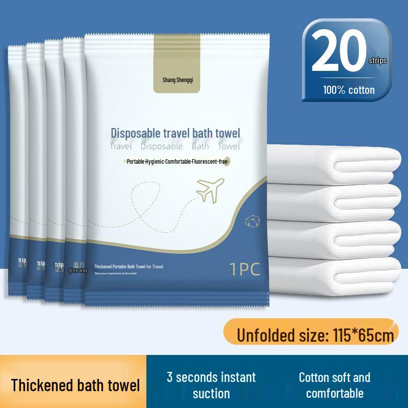 Individually Packaged Thick Disposable Bath Towel for Travel and Home Use - Soft and Comfortable