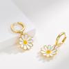 Vibrant Oil Drip Floral Earrings Elegant Alloy Hoops Ear Accessories Jewelry Suitable For Weddings Celebrations