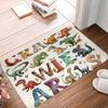 Dinosaur Door Mat Vintage Natural History Illustration Pattern Entrance Rug Soft Non-Slip Welcome Mat for Kids Bedroom Decor