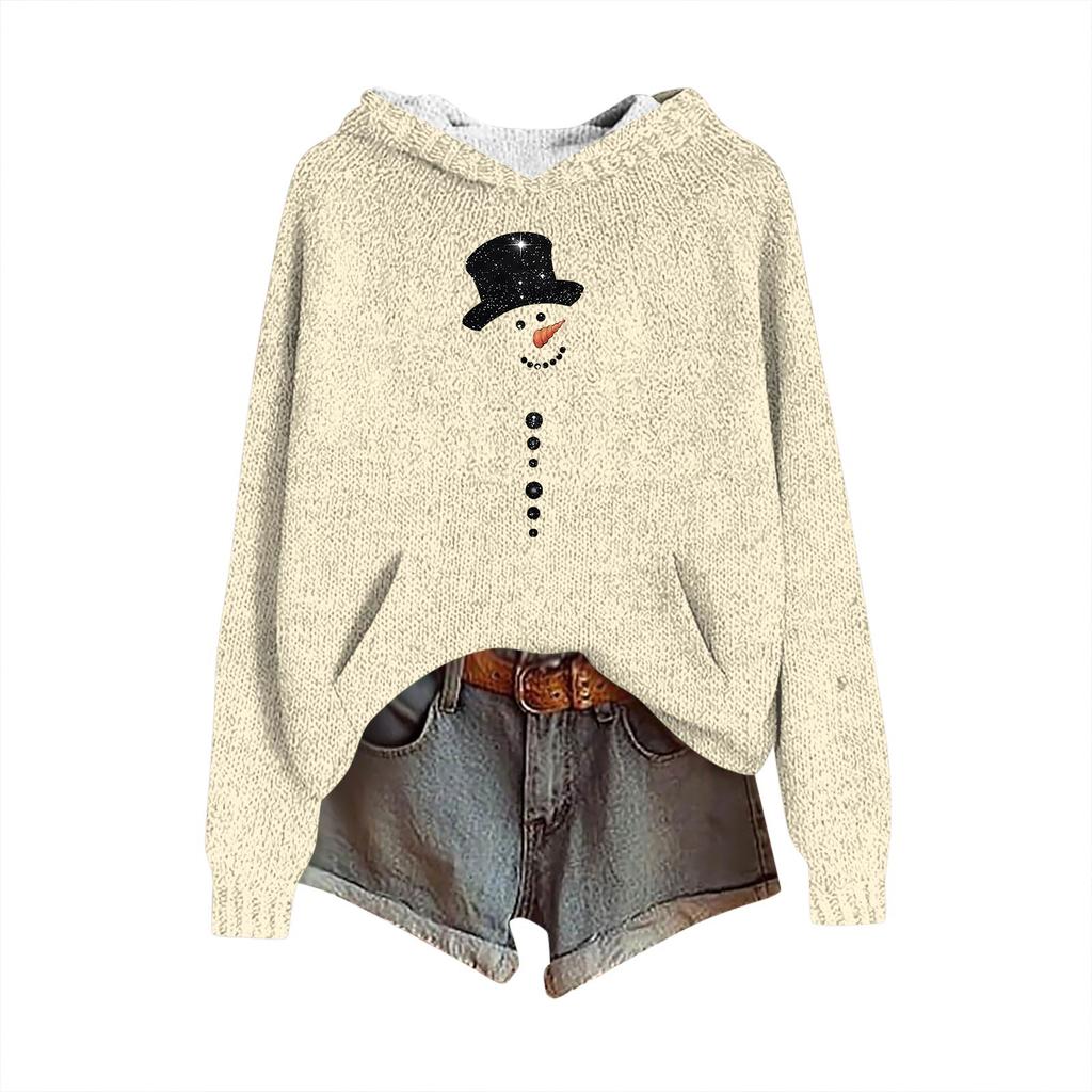 Sweatshirts For Women Knit Sweater Cute Shirt Fall Pullover Hooded Sweatshirt
