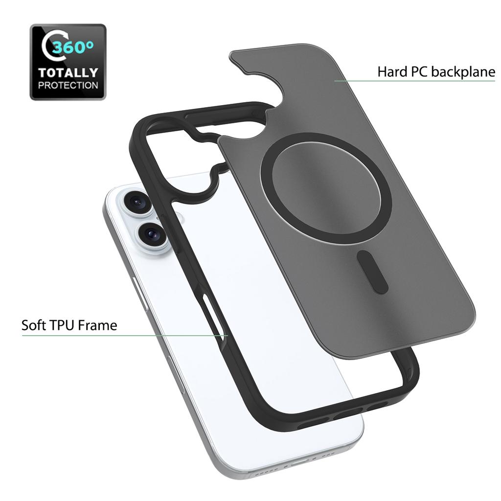 Matte Translucent For Magsafe Magnetic Case For iPhone 17 Air 16 15 14 11 13 12 Pro Max Hard Wireless Charging Back Cover
