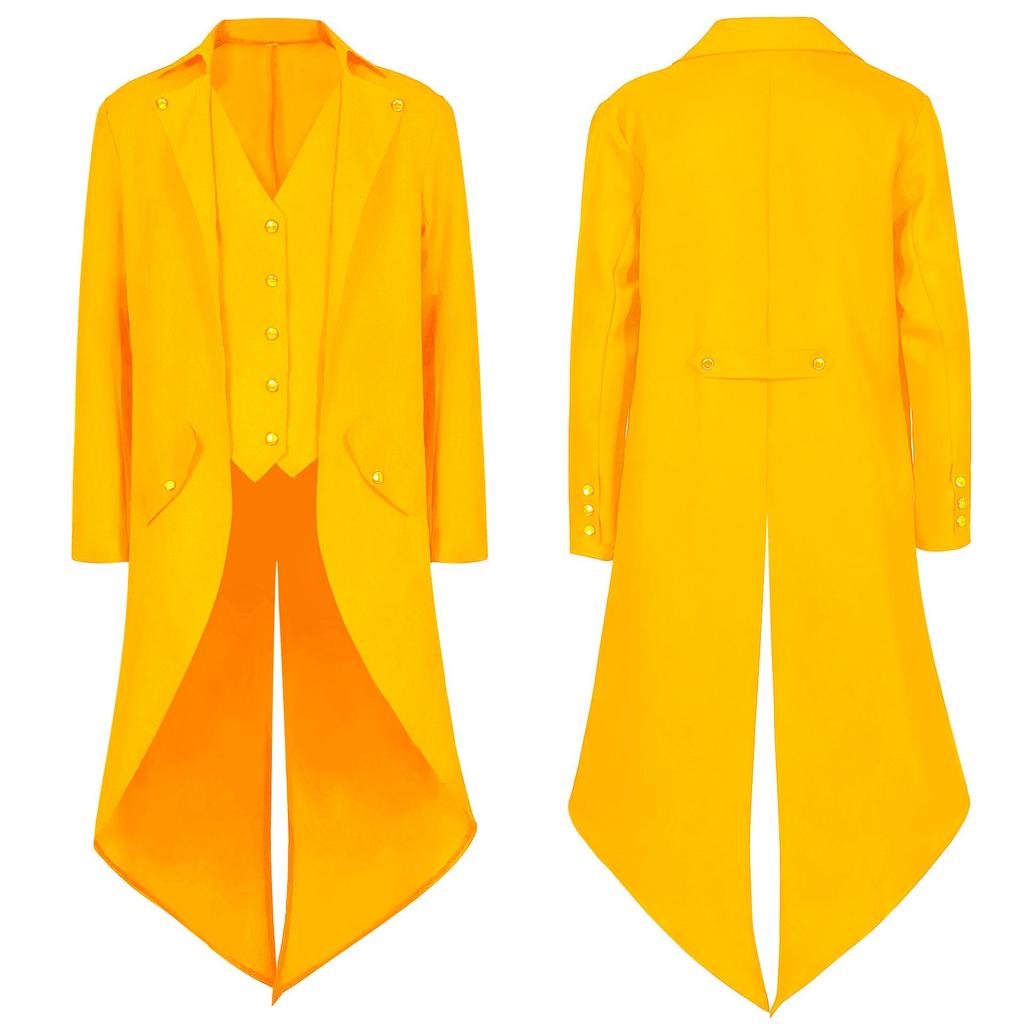 Men's Medieval Retro Tuxedo Jacket for Spring & Autumn 2025 - Performance COS Costume