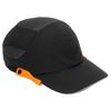 Schutzmütze Baseball Schutzhelm mit Schirm Atmungsaktiv Verstellbar für Sport Arbeiten Schwarz mit Oranger Kante