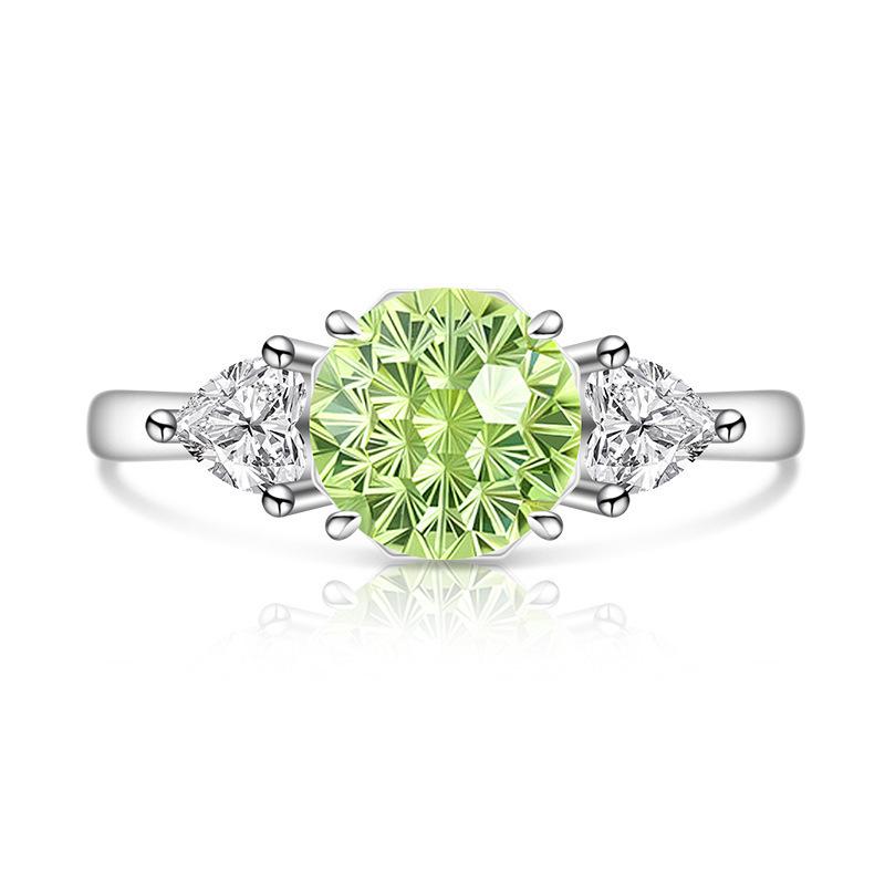 Colored Gem Fireworks High Carbon Diamond Women's Birthday Stone Ring