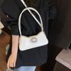 Summer new fashionable bright diamond shoulder bag underarm bag trendy simple high value messenger bag baguette bag