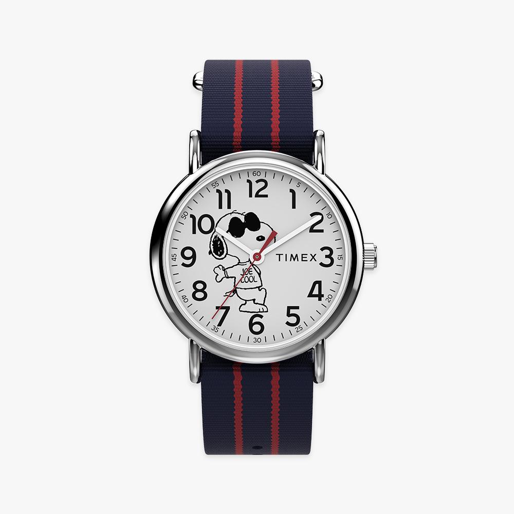 TIMEX Peanuts Weekender Snoopy Joe Cool Fabric Strap Watch 38mm TW2Y31100