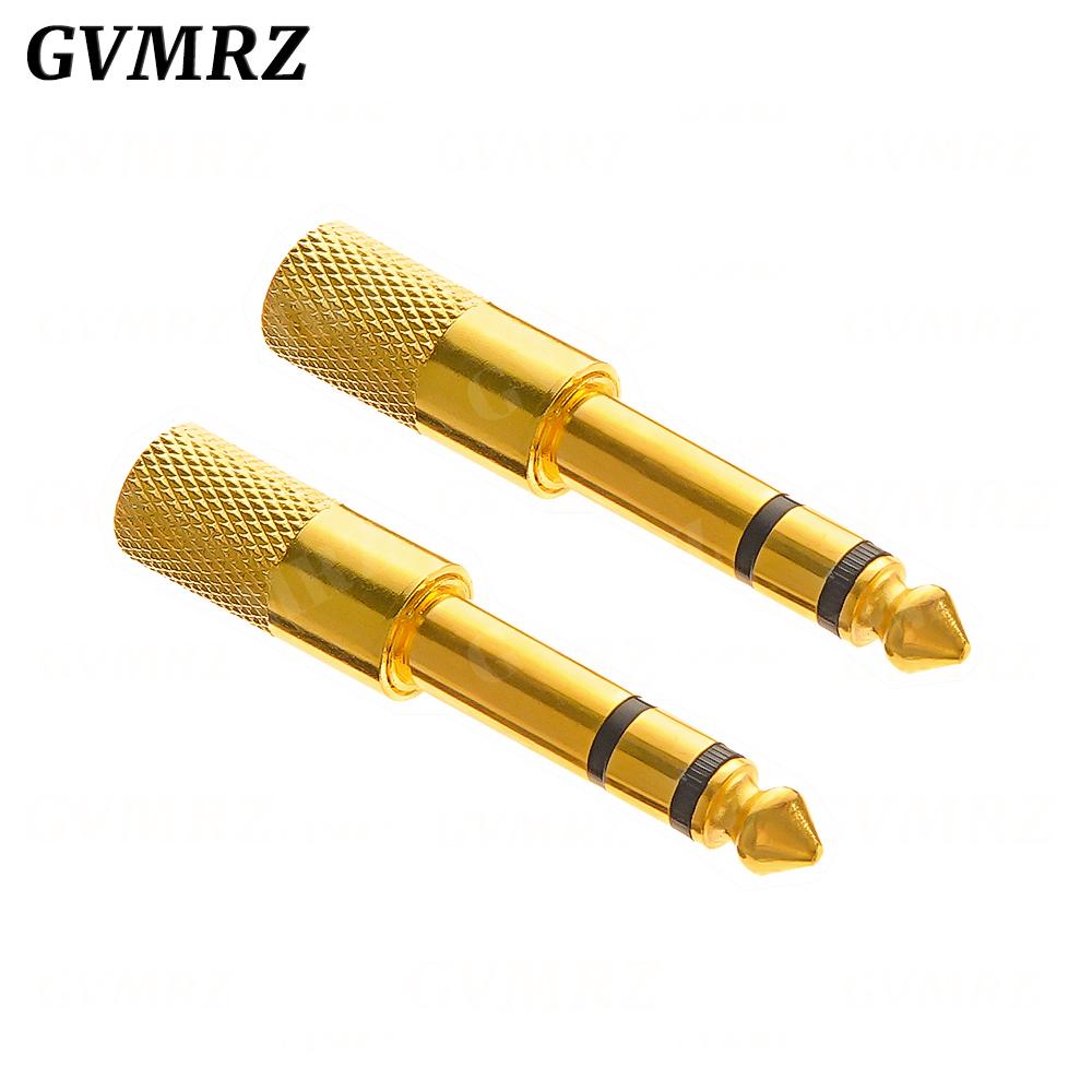 1PCS Gold 6.3mm 1/4" Male Plug To 3.5MM 1/8" Female Jack Stereo Headphone Audio Adapter Home Connectors Adapter Microphone