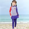 Girls' Long-Sleeve Sunscreen One-Piece Swimsuit