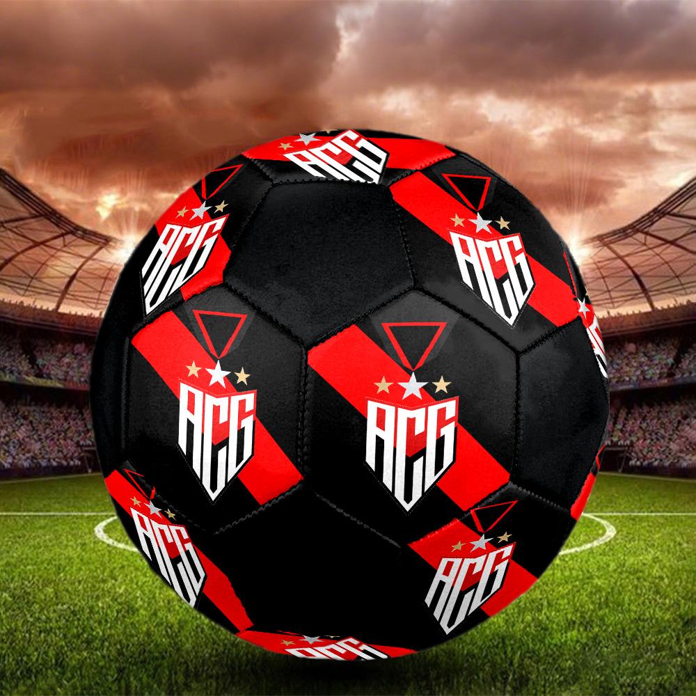 Atlético Goianiense Indoor Soccer Ball Colorful All Ages Size 5 Machine Stitched PVC Competition Ready Durable High-Bounce
