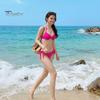 Two-piece Swimsuit Women Solid Color Bikini Set, Summer Two Piece Swimsuit, Halter Tie Underwire Top Strappy Bottom & High Cut Bottom, Sexy