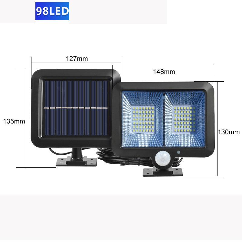 100LED Solar Licht Außen Motion Sensor Aufladen Solar Wand Licht Wasserdicht Notfall Led Licht Straße Garten Veranda Lampe