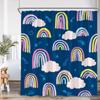 Cartoon Rainbow Kids Bathroom Shower Curtain Hand-Painted Cute Pattern Children Bathtub Decor Children Polyester Bath Curtain