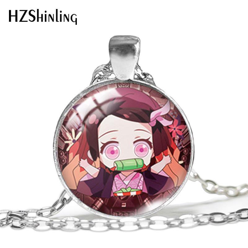 Alloy Beautifully Crafted Necklace With Tanjiro And Shinobu Design Great For Anime Collectors