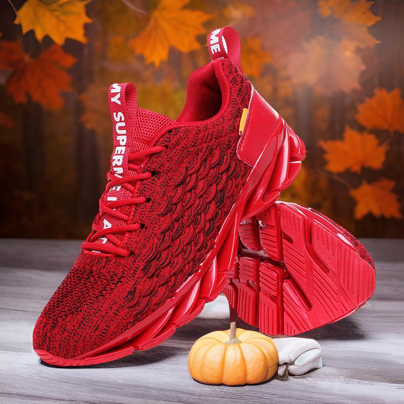 Herrenschuhe Frühling und Sommer atmungsaktiv und leicht neue koreanische Version Fischschuppenmuster Klingen-Mesh-Schuhe Sport- und Freizeitschuhe Laufschuhe