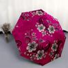 1pc Floral Pattern Pink Background Umbrella with Plastic Handle,Suitable for All Seasons Umbrellaptys26084