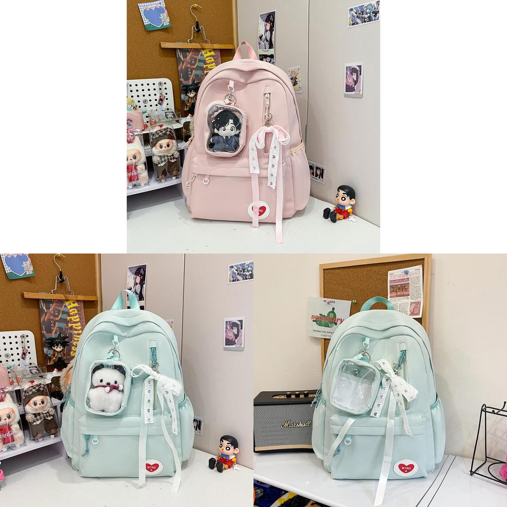 Style Backpack For Girls With Nylon Material And Large Capacity For School Use
