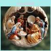 Acrylic Three Dimensional Vintage Christmas Jesus Nativity Car Hanging Ornament