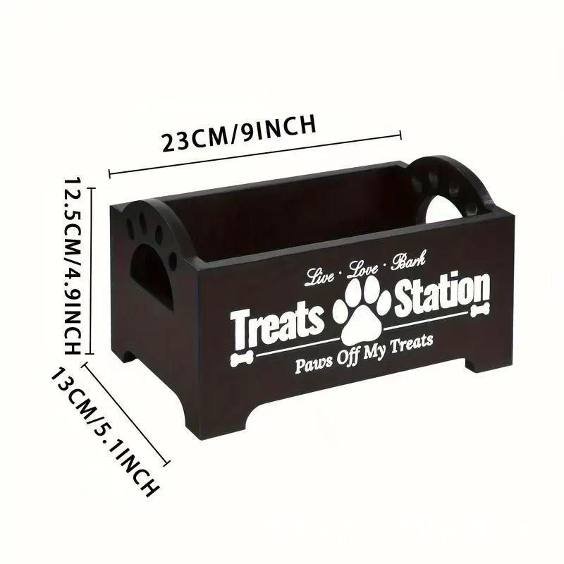 Black & White Wooden Pet Storage Box: Dog Food & Toy Organizer, Sealed Container