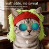 Rock Roll Style Pet Leaky Ear Cap Wig Cap Pet Cosplay Headwear Funny Cat Hat  Party Costume