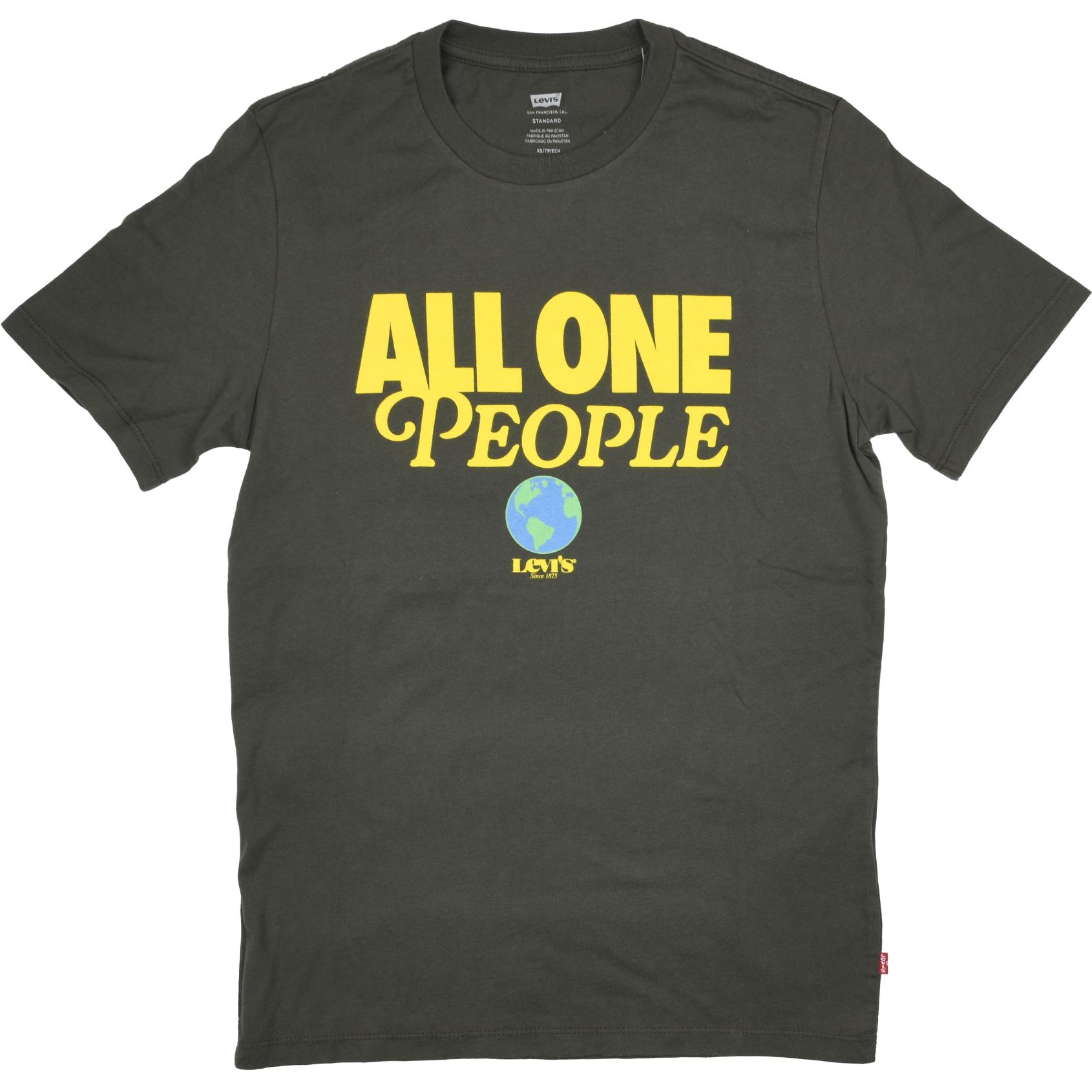 

Мужская футболка с коротким рукавом, пуловер с круглым вырезом и принтом Levis, армейско-зеленая 22491-0835 S