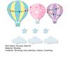 9 Pcs Hot Air Balloon Nursery Wall Decor Boho Wooden Baby Shower Wall Sign Hot Air Balloons Stars Clouds Sculptures for Bedroom Classroom Playroom