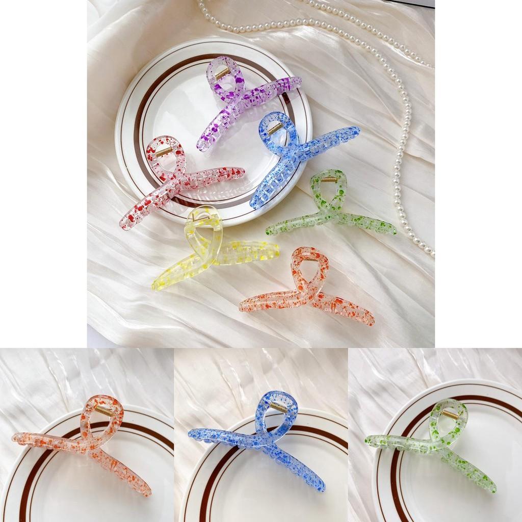 Oversized Korean Candy Color Hair Claw Clip With Polka Dots For Elegant Styling