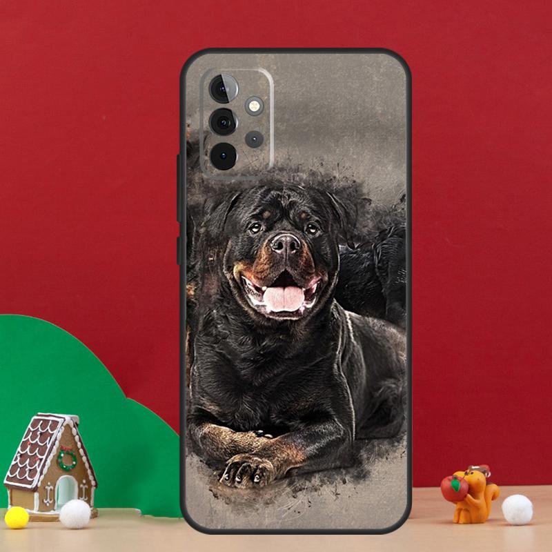 Cute Rottweiler Dog Case For Samsung Galaxy A54 A06 A16 A26 A36 A56 A53 A32 A52 A33 A13 A55 A35 A15 A14 A34 A17