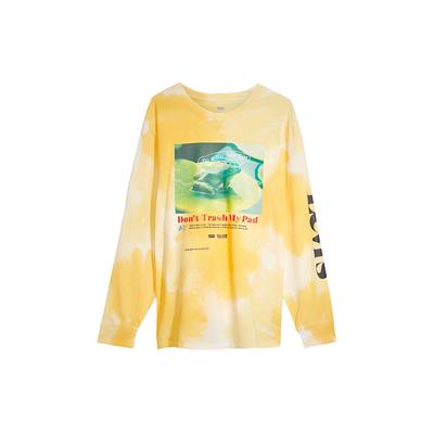 Levis Tie-Dye Letter Print Crew Neck T-Shirt Men Tops Yellow 16139-0024