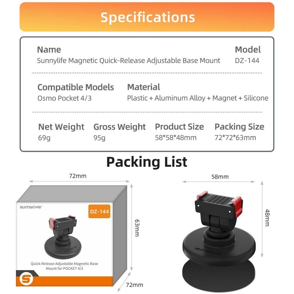 Stable Extension Bracket Adjustable Base Mount for DJI Osmo Pocket 4/3 Gimbal Camera Accessories
