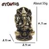 Mini Vintage Brass Ganesha Statue Pocket India Thailand Elephant God Figure Sculpture Home Office Desk Decorative Ornament Gift