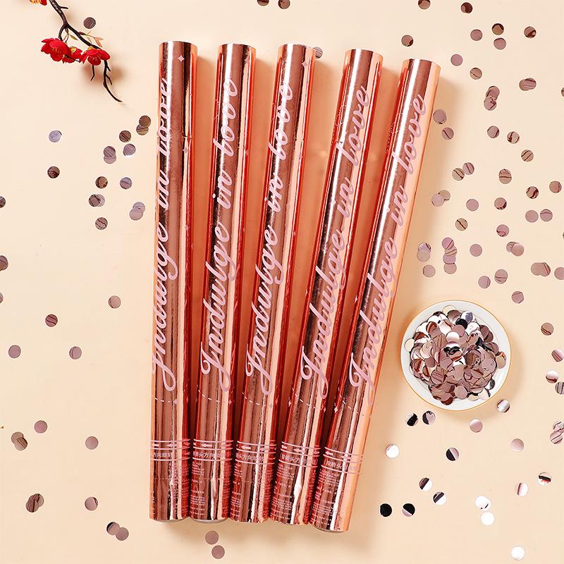 Champagne Party Popper with Round Glitter Confetti - Handheld Twister for Weddings & Celebrations
