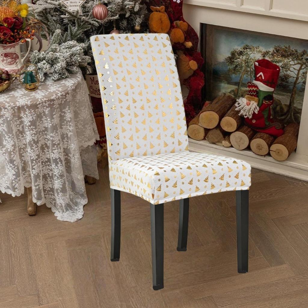 Christmas Chair Covers for Dining Room Kitchen Party Hotel Banquet Restaurant Office Stretch Seat Cover Housse De Chaise 1pc