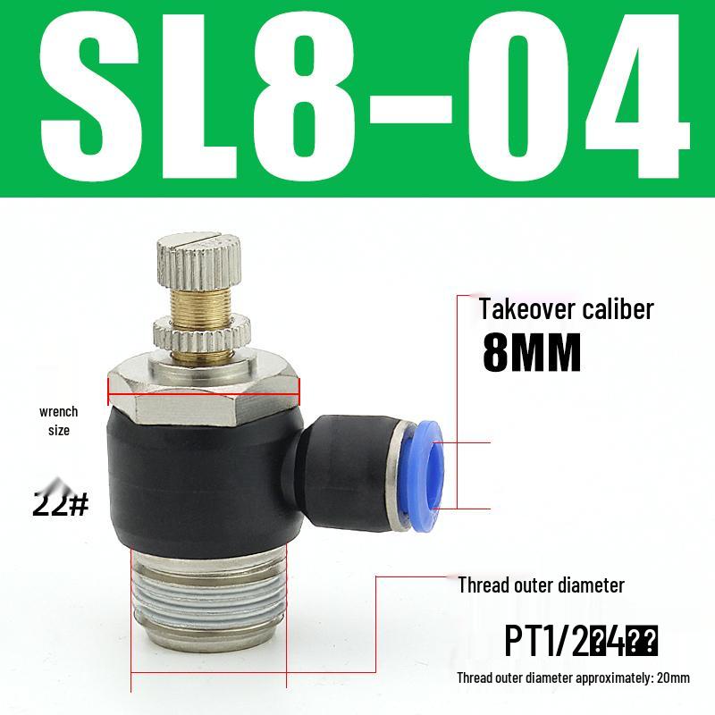 Air Tube Speed Control Connector JSC8-02 Throttle Valve SL6-M5/4/10-01-02