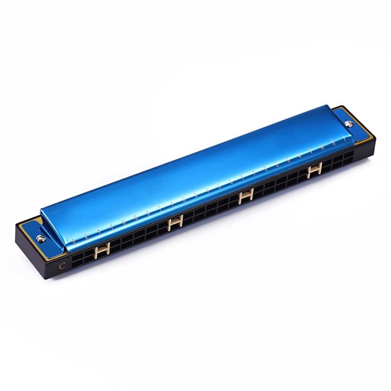 24-Hole Professional Harmonica for Beginners, Diatonic Double Tremolo Harmonica for Adults Music Student Teacher Gift