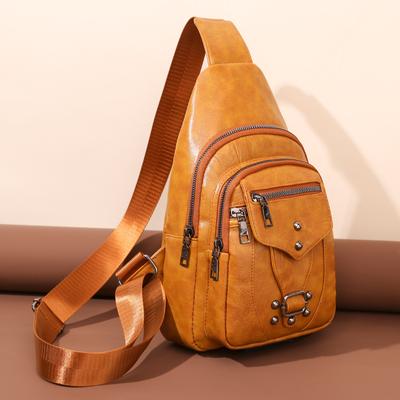 Minimalistyczna torba crossbody na klatkę piersiową z miękkiej skóry PU