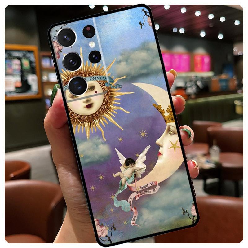 Sun And Moon Star Phone Case For Samsung Galaxy S24 Ultra S20 S21 S22 S23 S25 Ultra S9 S10 Plus S25 FE Cover