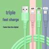 Three-in-One Fast Charging Cable 2.4A for Apple & Huawei, One-to-Three Type-C 6A