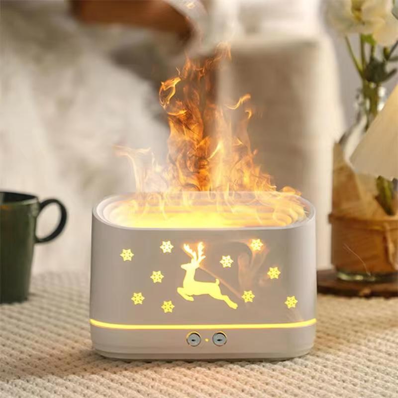 300ML Sika Deer Aromatherapy Diffuser Flame Lamp USB Essential Oil Diffuser Ultrasonic Cool Mist Maker Aroma Air Humidifier