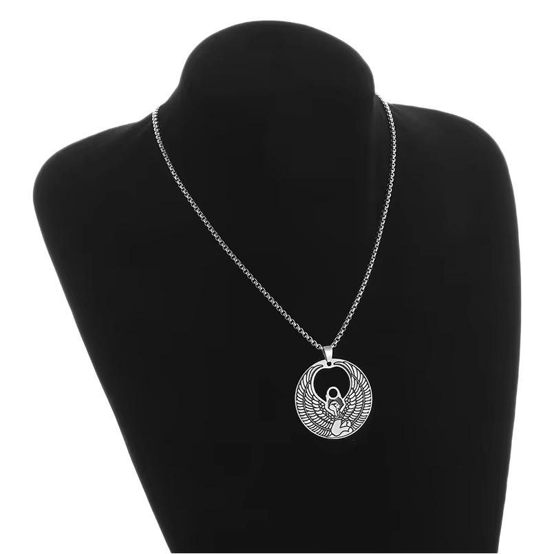Přívěsek Řez Koroze Rozmazaná Egyptská Bohyně Ísis Jednoduchý Náhrdelník