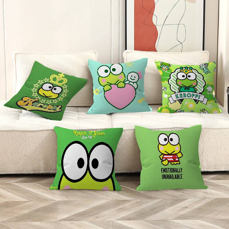 Cartoon K-KeroppiS Office Cushion Pillowcase Car Cushion Cover45X45CM Lumbar Pillowcase Sofa Pillowcover