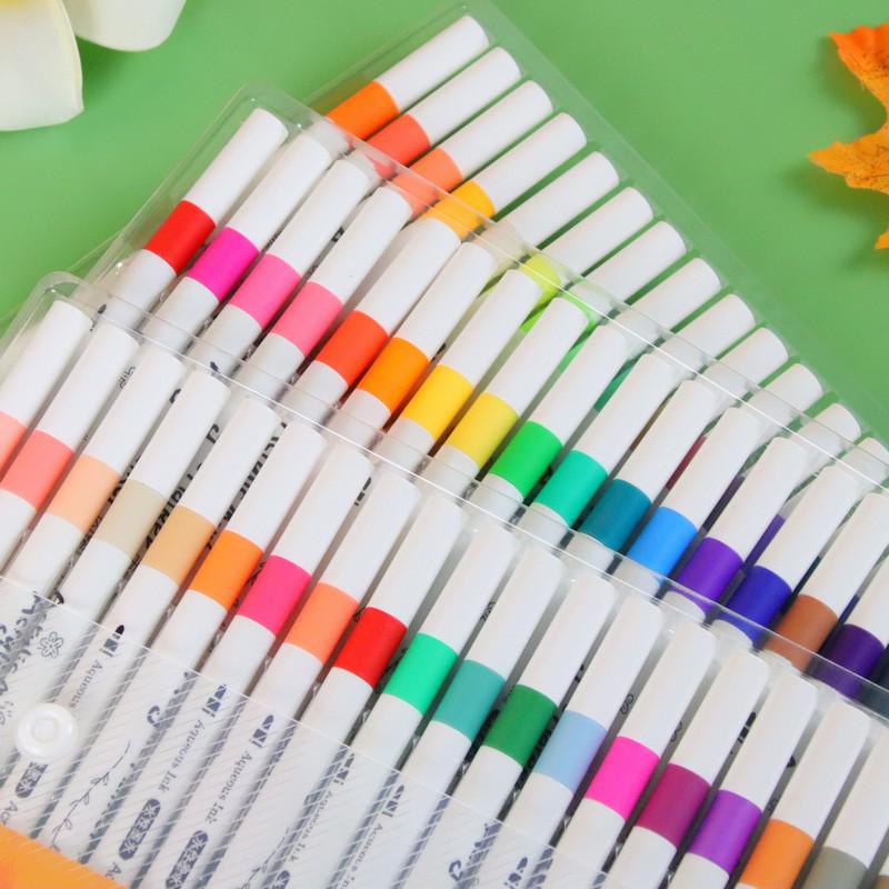 Acrylic Marker Set: 12-60 Colors for Fine Art, Journaling, DIY, and Doodling – Water-Based Brush Pens.