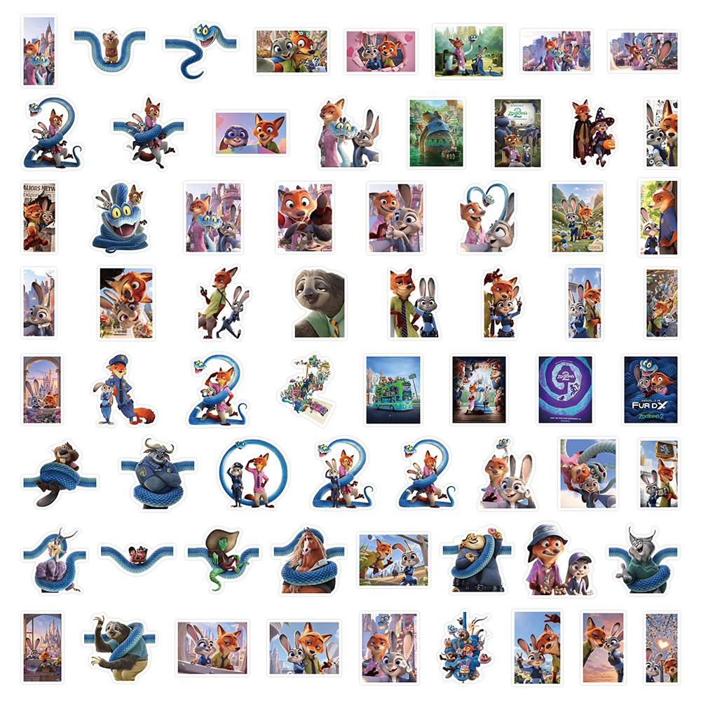 10/30/65pcs Movie Zootopia 2 Cartoon Graffiti Stickers Cute Judy Nick Decals DIY Notebook Laptop Bike Funny Anime Sticker