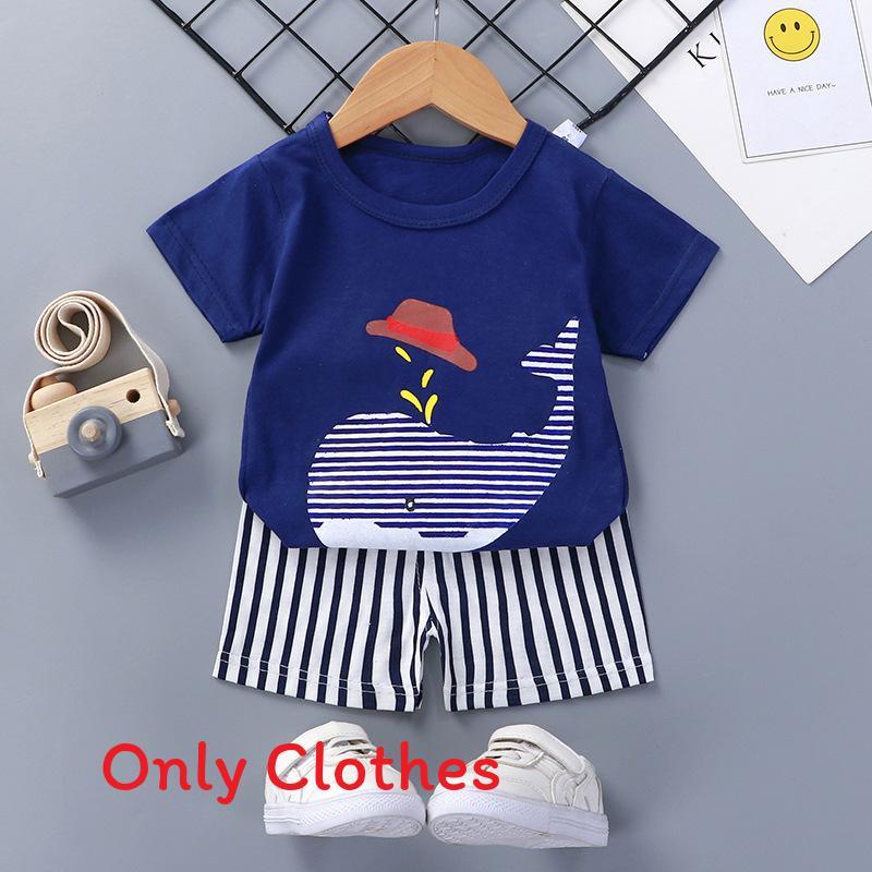 Baby Cartoon T Shirt Shorts Set With Cotton Fabric For Kids Ages 3 To 8